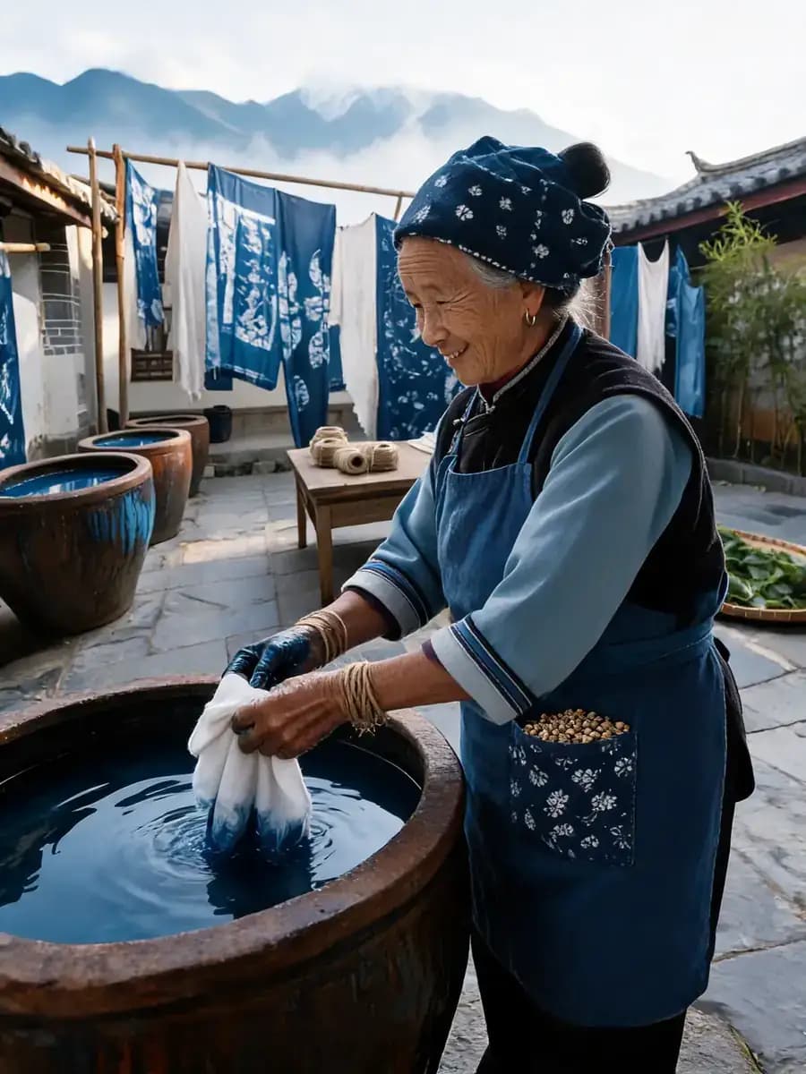 染缸边蹲了四十年,我叫蓝染阿婆🫐
